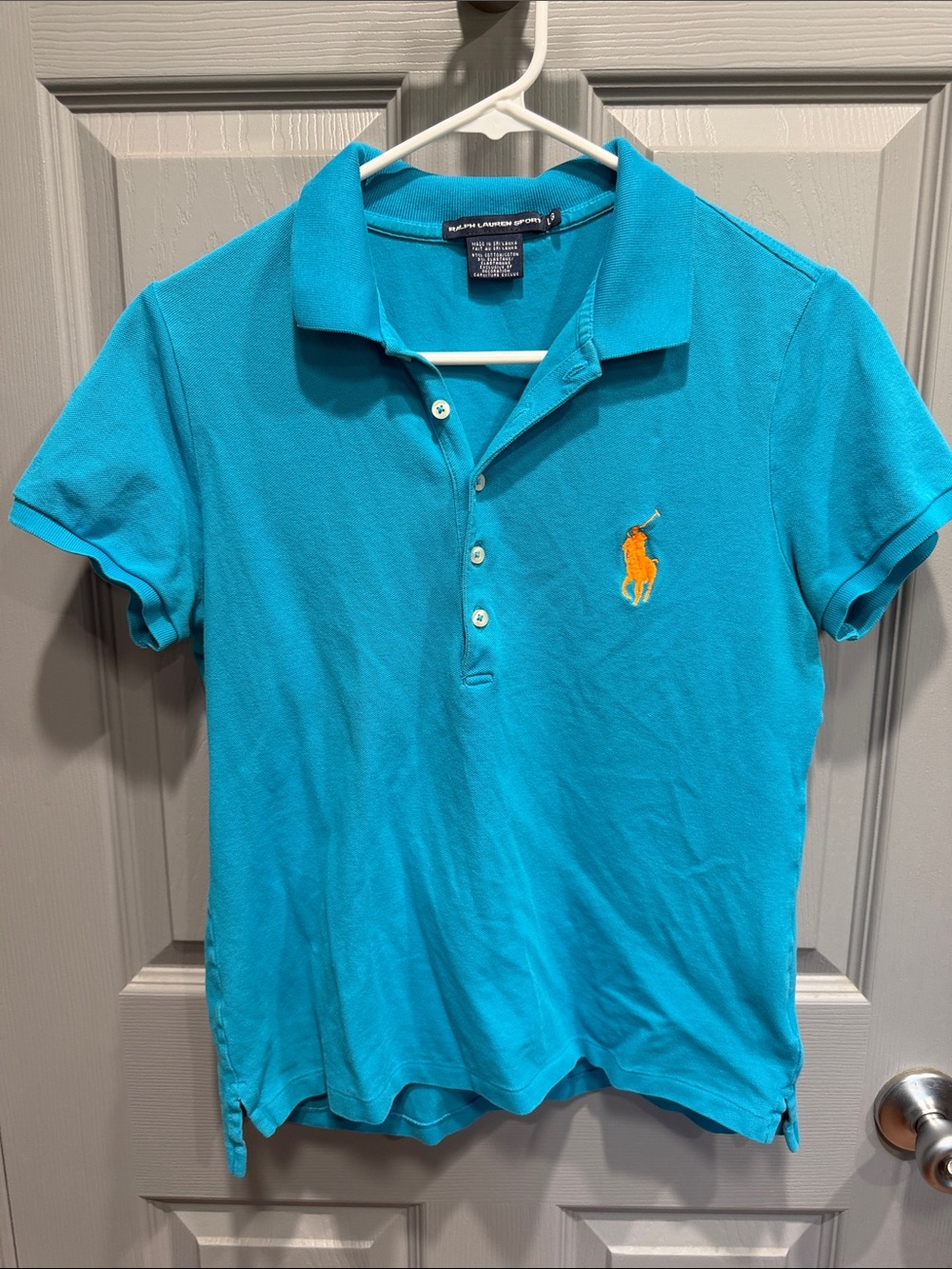Ralph Lauren Sport Blue Short Sleeve Fitted Polo Shirt - L